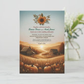 Rustieke herfst Countryside bruiloft uitnodiging (Staand voorkant)