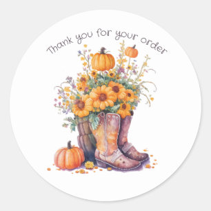 Rustieke Herfst dank u voor uw bestelling Ronde Sticker