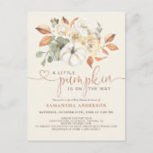 Rustieke herfst een beetje pompoen Baby shower Briefkaart (Voorkant)