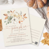 Rustieke herfst een beetje pompoen Baby shower Briefkaart