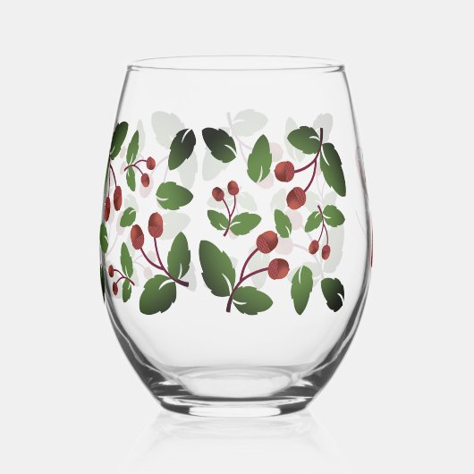 Rustieke Herfst eikels & eikenbladeren monogram Wijnglas Zonder Voet (Voorkant)