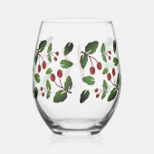 Rustieke Herfst eikels & eikenbladeren monogram Wijnglas Zonder Voet (Rechts)