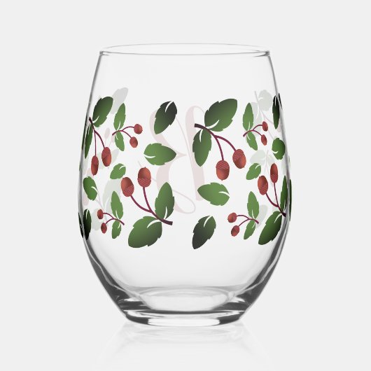 Rustieke Herfst eikels & eikenbladeren monogram Wijnglas Zonder Voet (Rechts)