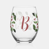 Rustieke Herfst eikels & eikenbladeren monogram Wijnglas Zonder Voet (Links)