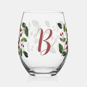 Rustieke Herfst eikels & eikenbladeren monogram Wijnglas Zonder Voet