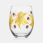 Rustieke Herfst eikels & Yellow Leaves Foliage Wijnglas Zonder Voet (Links)