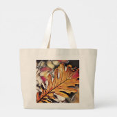 Rustieke herfst eikenblad sinaasappel bruin geel grote tote bag (Achterkant)