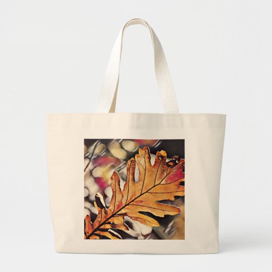 Rustieke herfst eikenblad sinaasappel bruin geel grote tote bag (Voorkant)