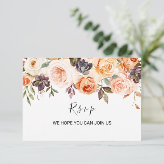 Rustieke herfst Elegant Bloemen Menu Keuze (Staand voorkant)