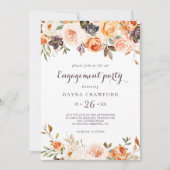 Rustieke herfst Elegant Bloemen Verlovingsfeest Kaart (Voorkant)