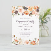 Rustieke herfst Elegant Bloemen Verlovingsfeest Kaart (Staand voorkant)