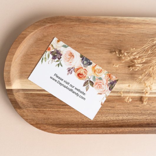 Rustieke herfst Elegant Bloemen Website invoegen K Visitekaartje