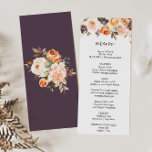 Rustieke herfst Elegant bloemendiner menu Kaart<br><div class="desc">Deze rustieke herfst elegante floral diner menukaart is perfect voor een eenvoudige bruiloft. Het ontwerp toont handgetekende gouden,  paarse,  gele en blozende mooie rozen met groene bladeren,  die de kleurrijke schoonheid van de herfst inspireren. Dit menu kan worden gebruikt voor een huwelijksreceptie,  repetitiediner,  vrijgezellenfeest of een evenement.</div>