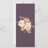 Rustieke herfst Elegant bloemendiner menu Kaart (Achterkant)