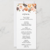 Rustieke herfst Elegant bloemendiner menu Kaart (Voorkant)