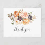 Rustieke herfst Elegante Bloemen Dank u Briefkaart (Voorkant)