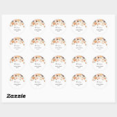 Rustieke herfst Elegante Bloemen Dank u Favor Ronde Sticker (Vel)