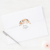 Rustieke herfst Elegante Bloemen Dank u Favor Ronde Sticker (Envelop)