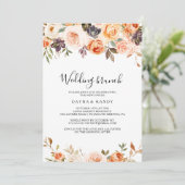 Rustieke herfst Elegante bloemenbruiloft brunch Kaart (Staand voorkant)