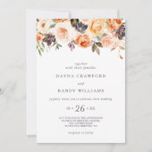 Rustieke herfst Elegante bloemenbruiloft Kaart (Voorkant)