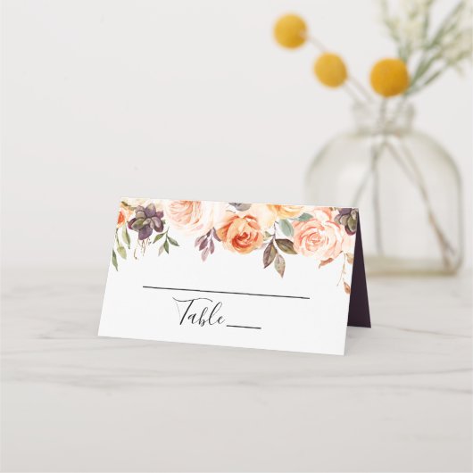 Rustieke herfst Elegante bloemenbruiloft plaats ka Plaatskaartje (Voorkant)