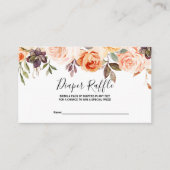 Rustieke herfst Elegante Floral Diaper Raffle Informatiekaartje (Voorkant)