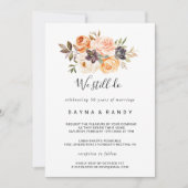 Rustieke herfst Elegante Floral Vow Vernieuwing Kaart (Voorkant)