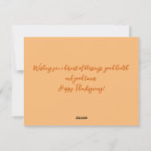 Rustieke Herfst Elegante Pompoenen Bloemen Thanksg Feestdagenkaart (Achterkant)