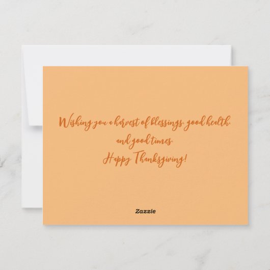 Rustieke Herfst Elegante Pompoenen Bloemen Thanksg Feestdagenkaart (Achterkant)
