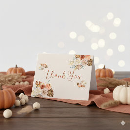 Rustieke herfst elegante terracotta bedankkaart