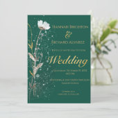 Rustieke Herfst Emerald Bohemian Wildflower bruilo Kaart (Staand voorkant)