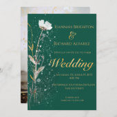 Rustieke Herfst Emerald Bohemian Wildflower bruilo Kaart (Voorkant / Achterkant)