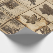 Rustieke herfst Ephemera Collage | Warm aards (2) Cadeaupapier (Hoek)