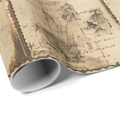 Rustieke herfst Ephemera Collage | Warm aards (2) Cadeaupapier (Rol Hoek)