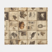 Rustieke herfst Ephemera Collage | Warm aards (2) Fleece Deken (Voorkant (Horizontaal))