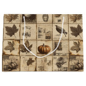 Rustieke herfst Ephemera Collage | Warm aards (2) Groot Cadeauzakje (Voorkant)