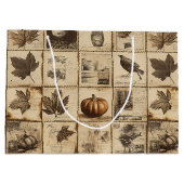 Rustieke herfst Ephemera Collage | Warm aards (2) Groot Cadeauzakje (Achterkant)