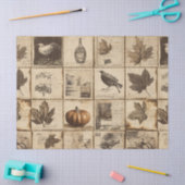 Rustieke herfst Ephemera Collage | Warm aards (2) Tissuepapier (Craft)