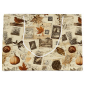 Rustieke herfst Ephemera Collage | warm aards Groot Cadeauzakje (Voorkant)