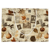 Rustieke herfst Ephemera Collage | warm aards Groot Cadeauzakje (Achterkant)