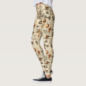Rustieke herfst Ephemera Collage | warm aards Leggings (Links)