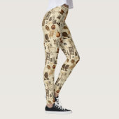 Rustieke herfst Ephemera Collage | warm aards Leggings (Rechts)