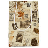 Rustieke herfst Ephemera Collage | warm aards Medium Cadeauzakje (Voorkant)