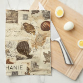 Rustieke herfst Ephemera Collage | warm aards Theedoek (Quarter Fold)