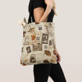 Rustieke herfst Ephemera Collage | warm aards Tote Bag (Dichtbij)