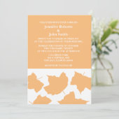 Rustieke Herfst Esdoornblad Zalm Oranje Witte Brui Kaart (Staand voorkant)