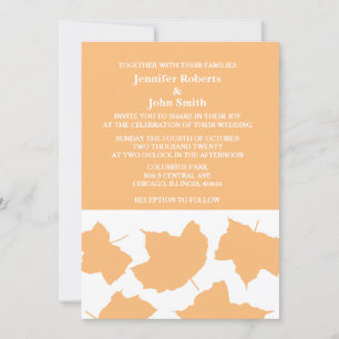 Rustieke Herfst Esdoornblad Zalm Oranje Witte Brui Kaart