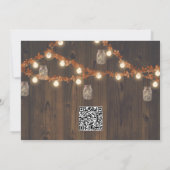 Rustieke Herfst Fairy Lights and Leaves Save the D Aankondiging (Achterkant)