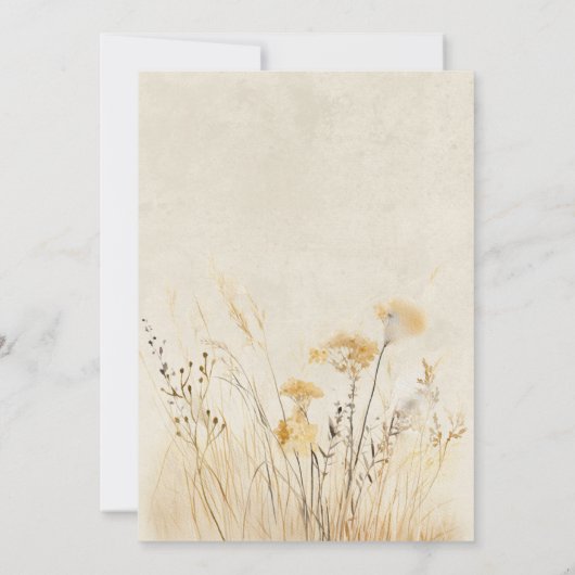 Rustieke Herfst Fields Bloemen Lijst Bruidsbrunch Kaart (Achterkant)