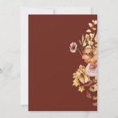 Rustieke Herfst Floral Boho Maroon Bruiloft Kaart (Achterkant)